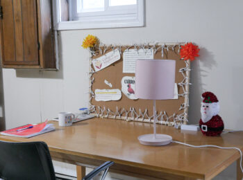 Desk at Gabriel Homes. Adults with IDD have accessible housing to protect their health and wellbeing.