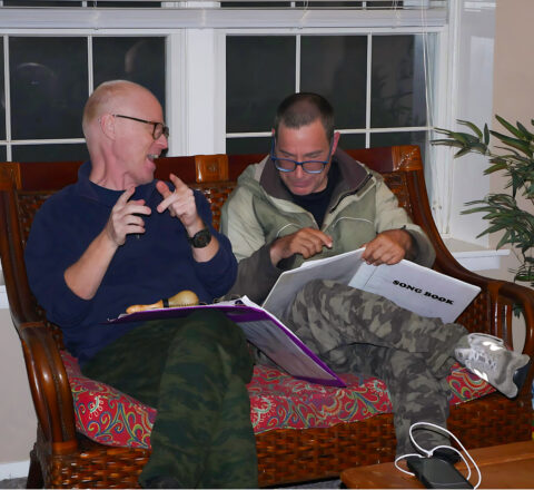 Gabriel Homes residents at a song session.