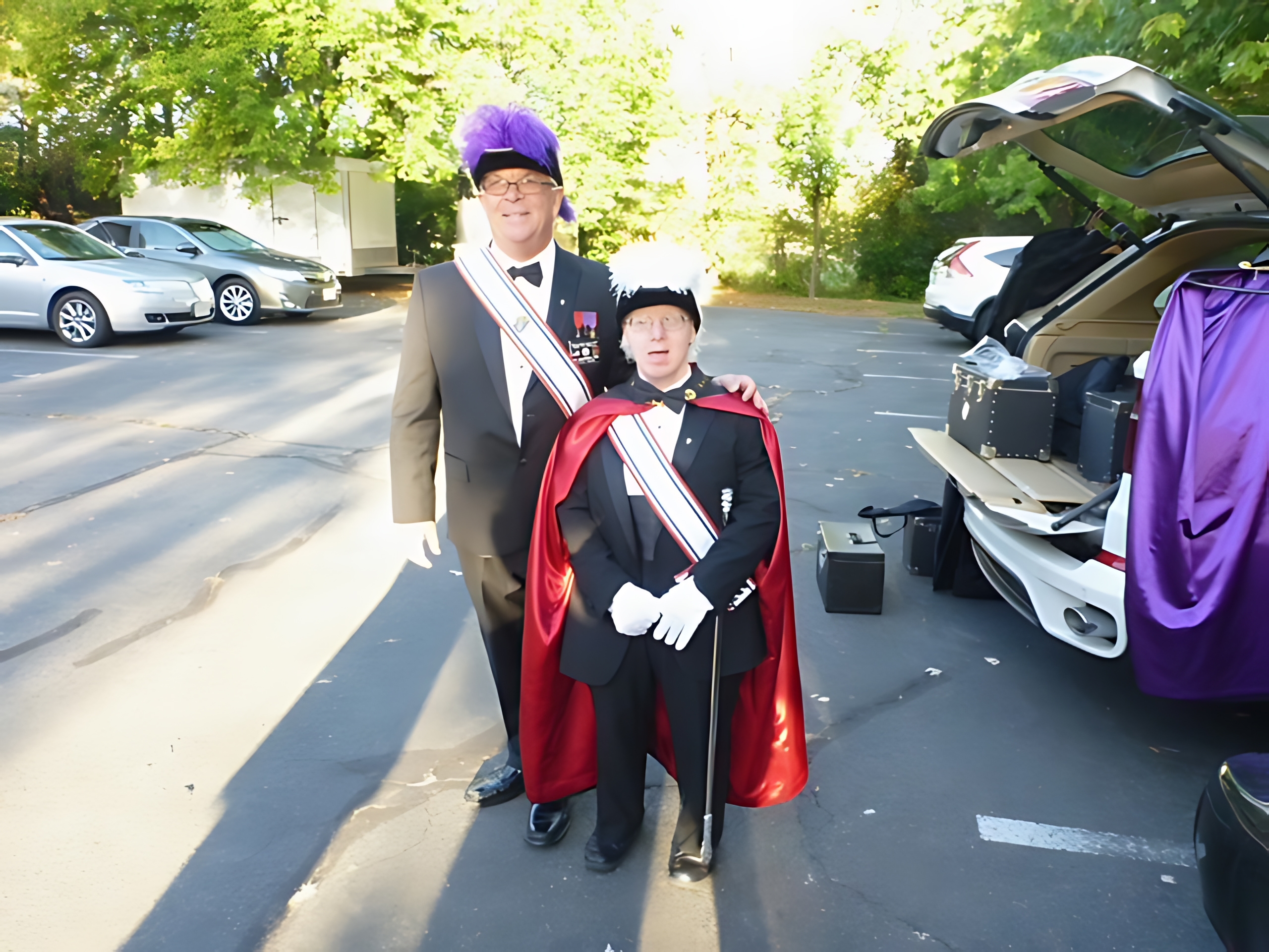 Gabriel Homes resident (right) with the Knights of Columbus.
