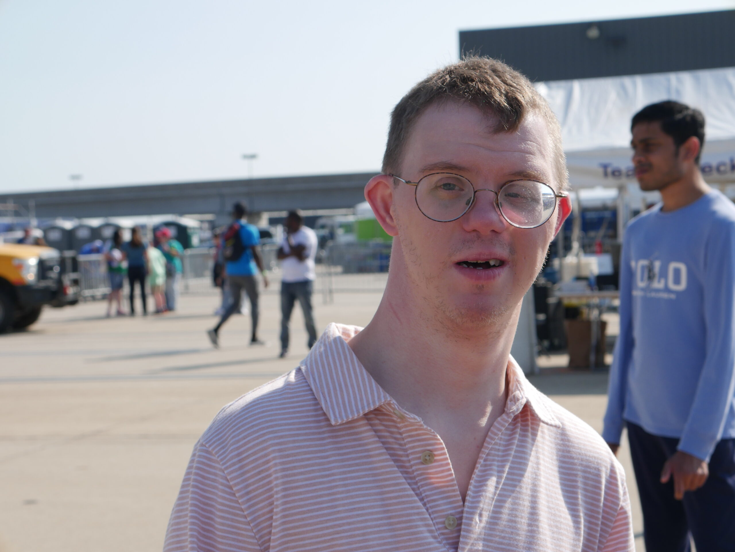 Gabriel Homes resident at an airport.