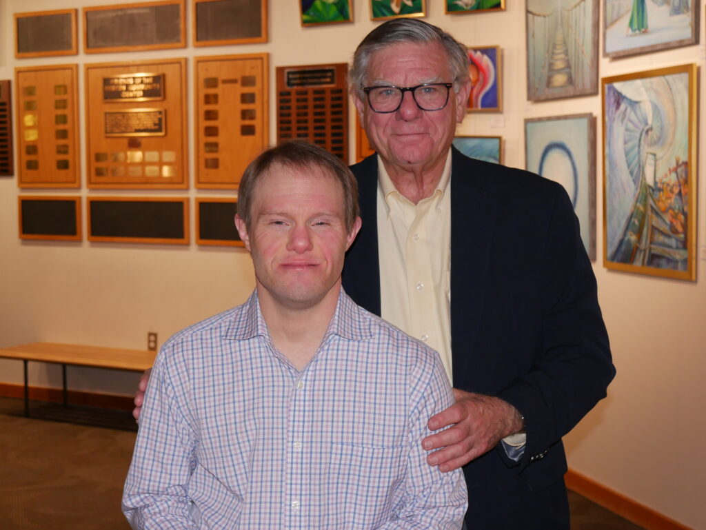Gabriel Homes resident (left) with his dad (right). Both do regular Sunday routines in NOVA from September to March.
