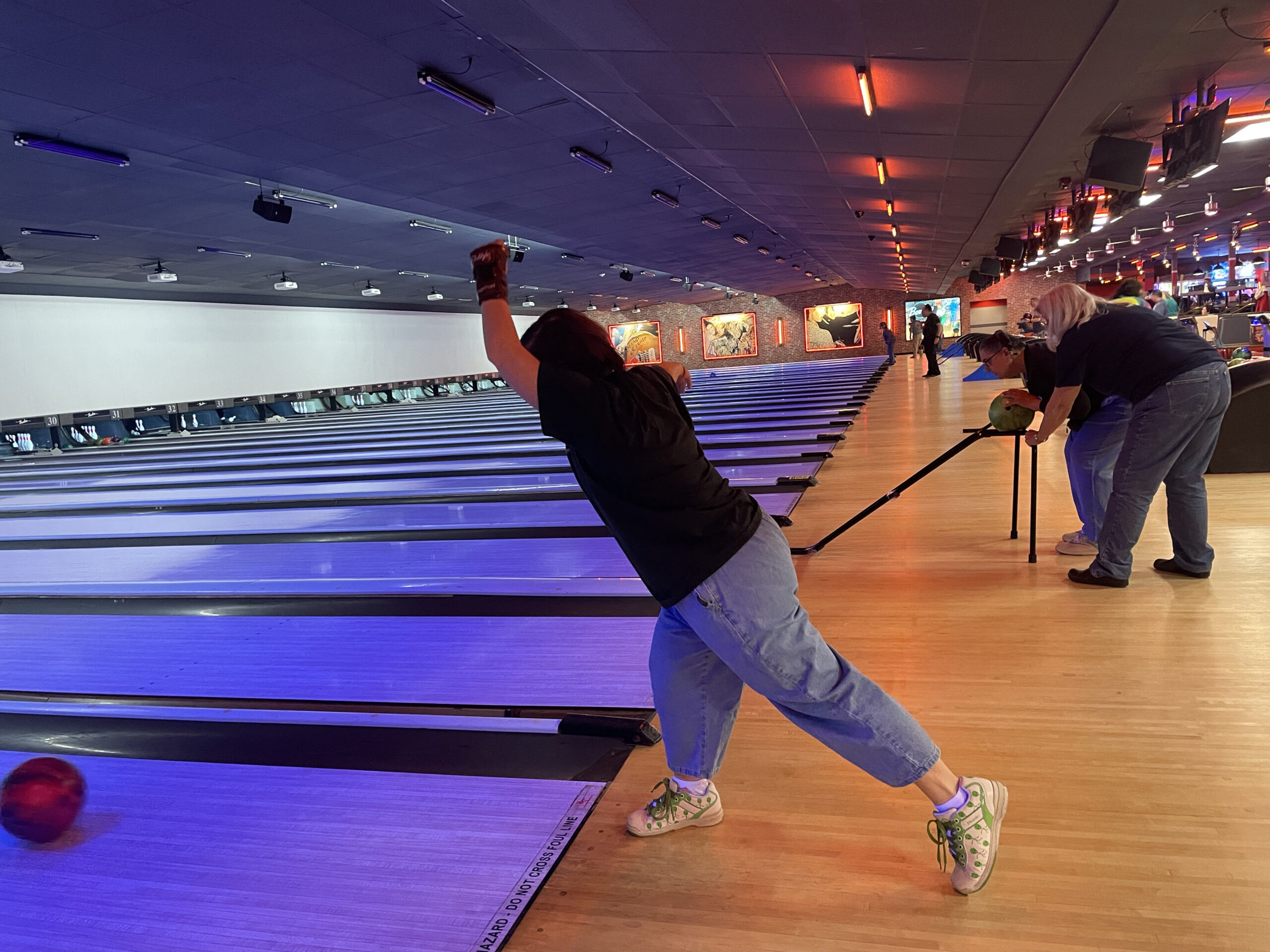 Gabriel Homes resident at Special Olympics bowling.