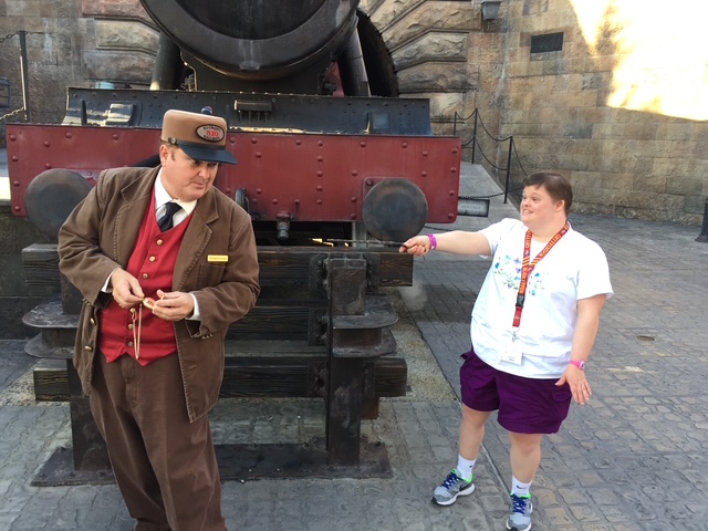 Gabriel Homes resident (right) at Harry Potter World.