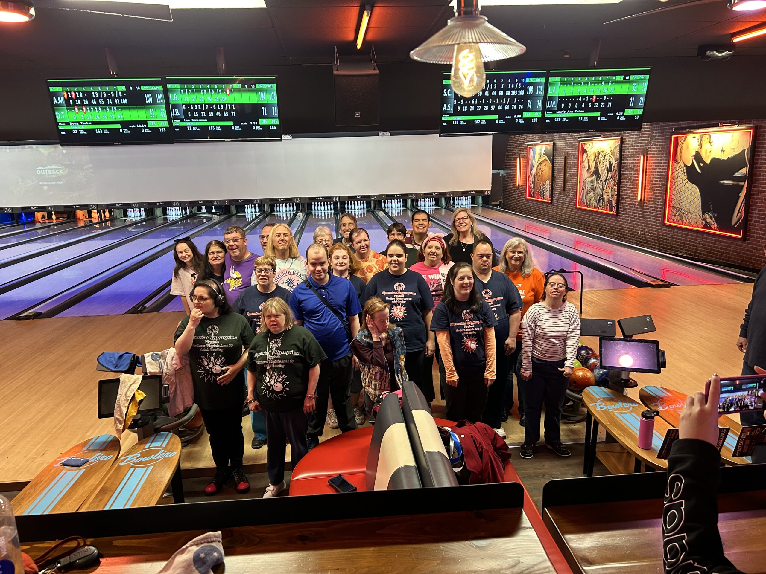 Kendall Heren (back row, left) with Special Olympics athletes.