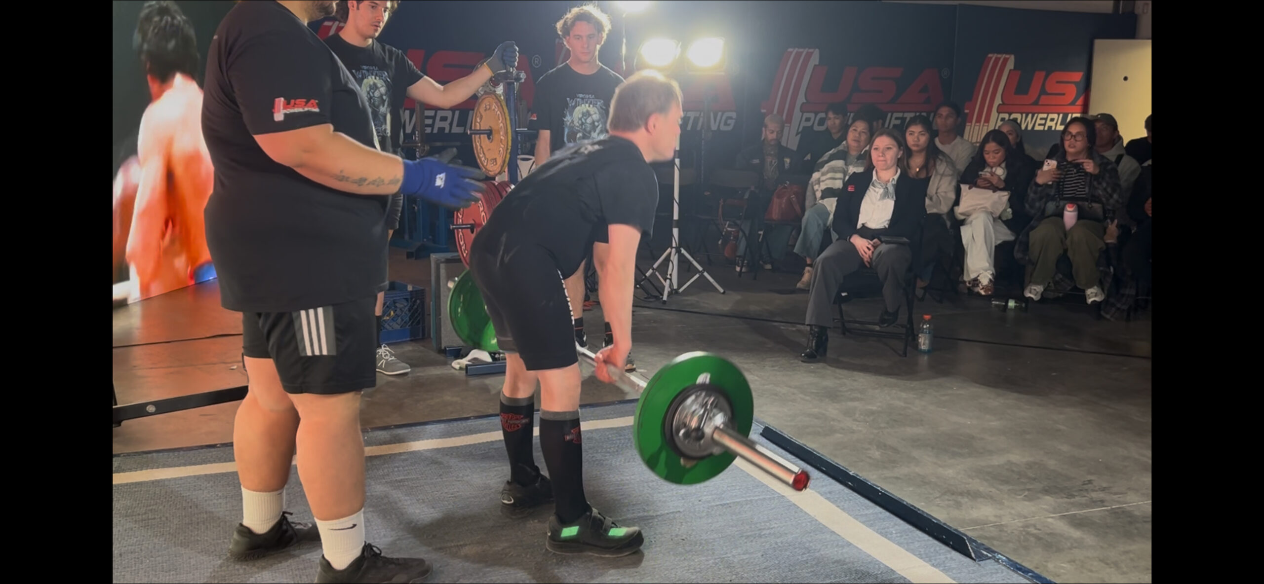 Gabriel Homes resident powerlifting.