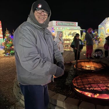 Gabriel Homes resident bundled in warm clothes for a fair.