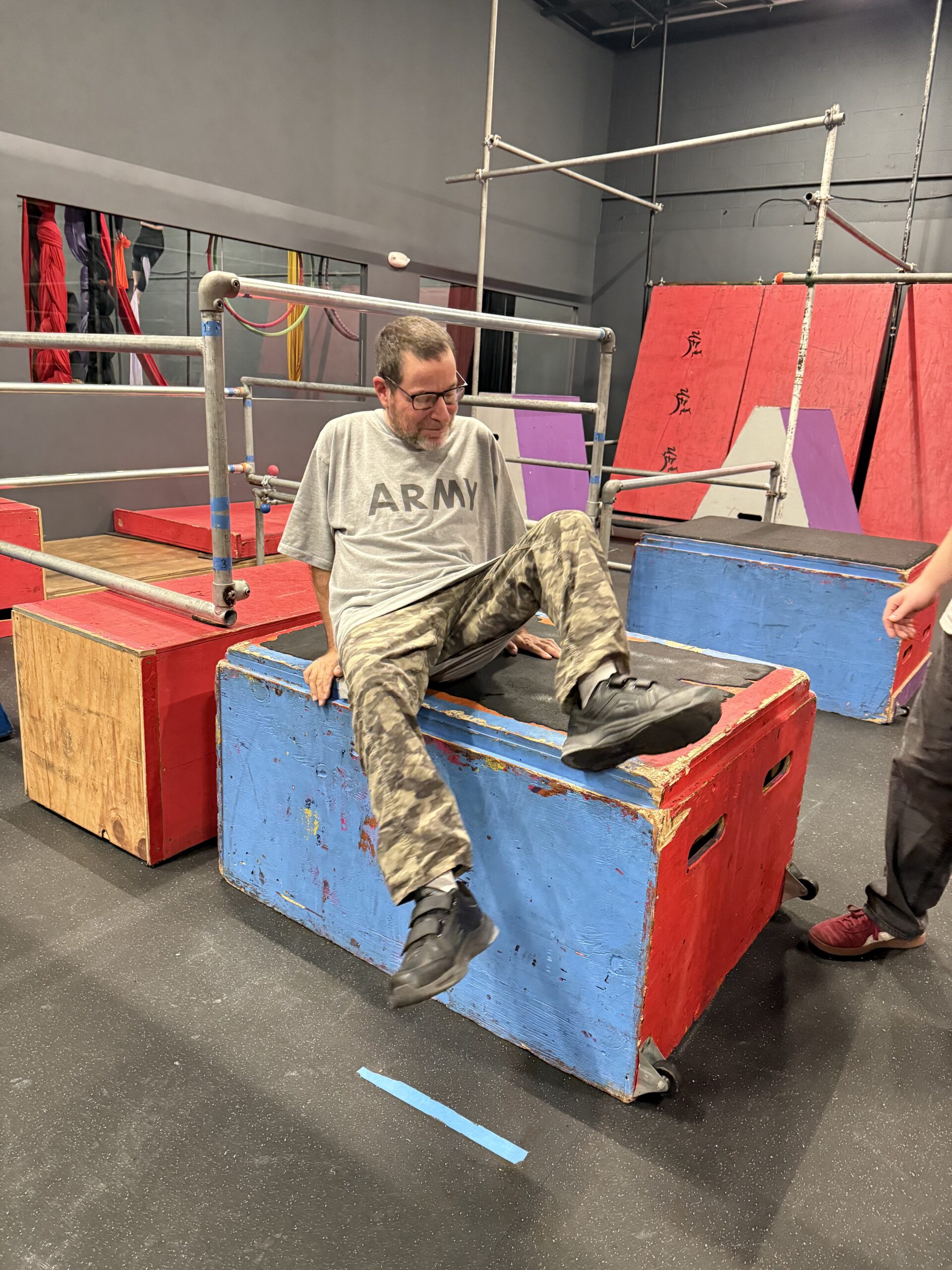 Gabriel Homes resident doing parkour exercises at MindShift Gym in Reston.