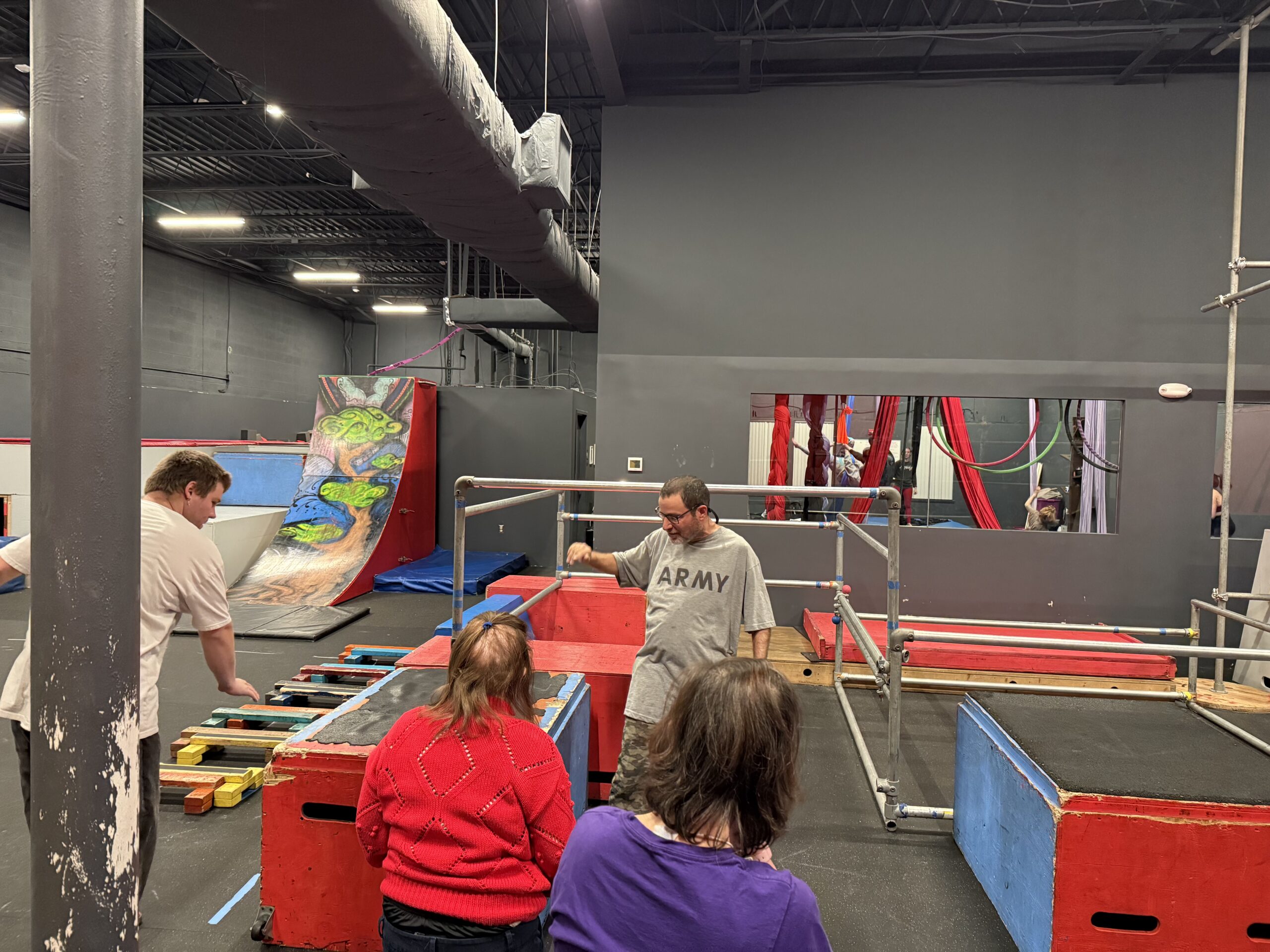 Gabriel Homes resident doing parkour stunts at MindShift Gym.