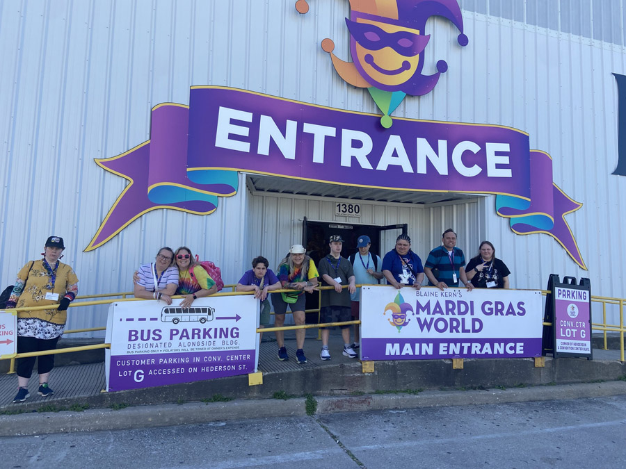 Gabriel Homes resident on a trip with friends on a trip to New Orleans. Mardi Gras in New Orleans is a landmark of culture, a vibrant, historic Carnival celebration culminating on "Fat Tuesday."