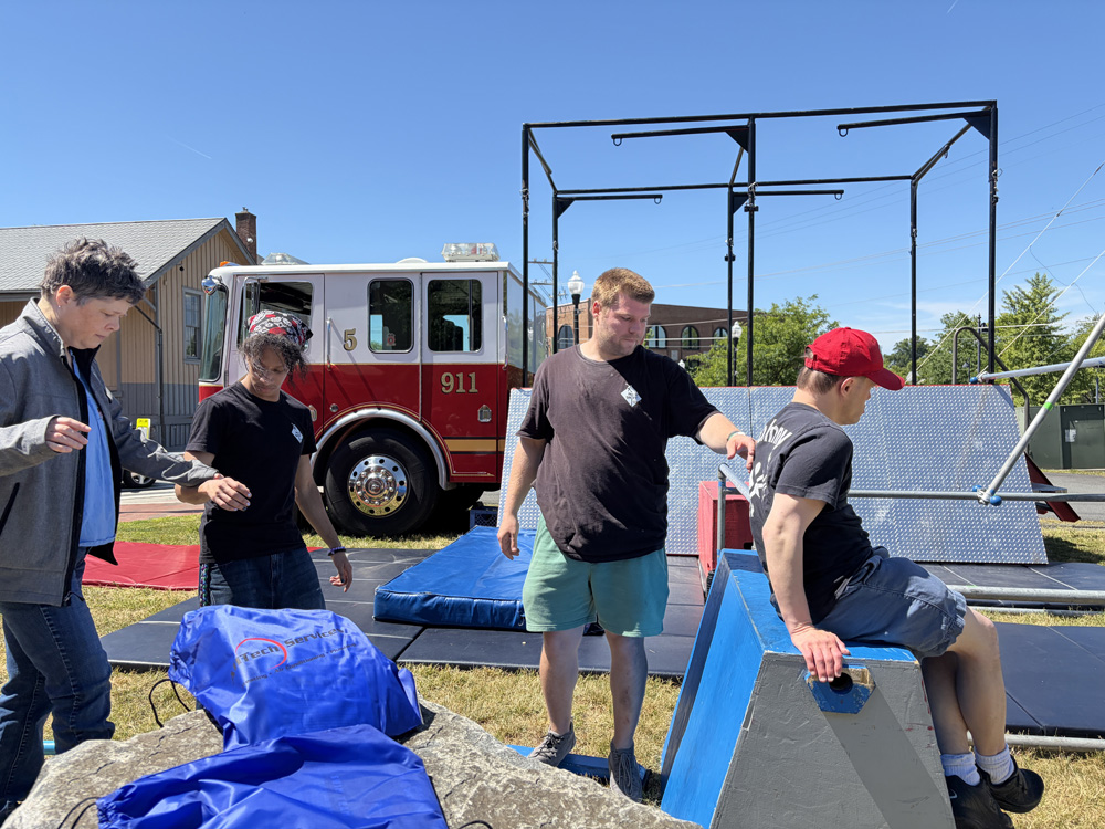 Gabriel Homes residents doing outdoor parkour activities at MindShift Gym