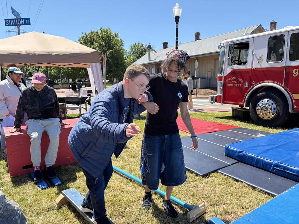 Gabriel Homes resident performing parkour.