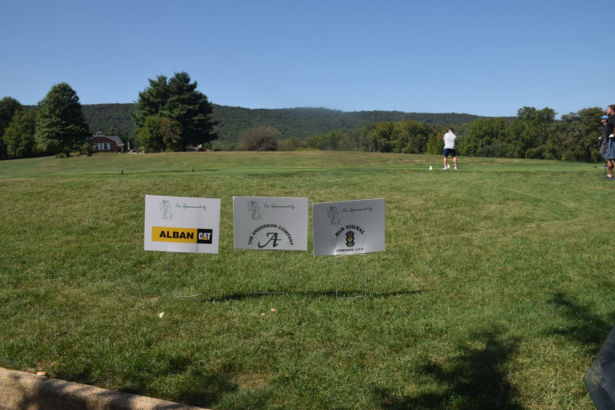 Companies featured on sponsoring tees for the Gabriel Homes Golf Tournament.