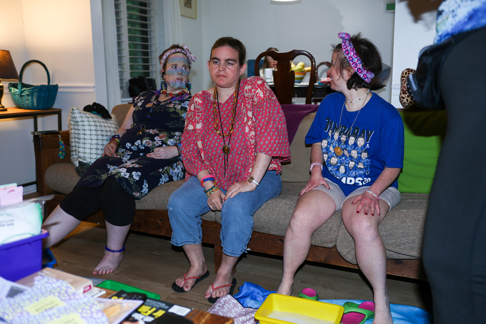 Gabriel Homes residents at a spa night.