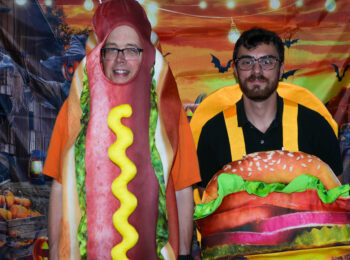 Gabriel Homes resident (left) and staff (right) at the third annual Boo Bash.