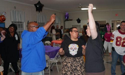 Gabriel Homes residents at the Boo Bash, a Halloween party.