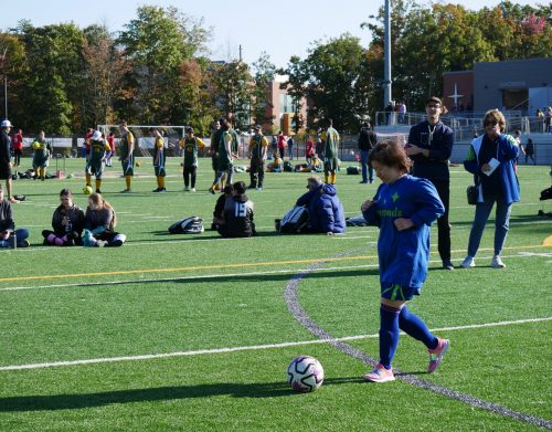Gabriel Homes resident playing Special Olympics soccer.