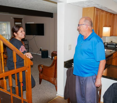 Angela Rivera (left), residential counselor at Gabriel Homes, with a resident (right). Rivera won the DSPY award for advocacy in 2025.