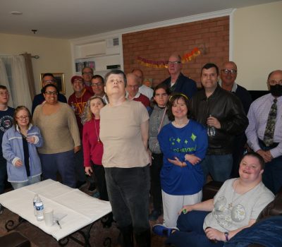 Gabriel Homes residents celebrating Thanksgiving for adults with IDD.