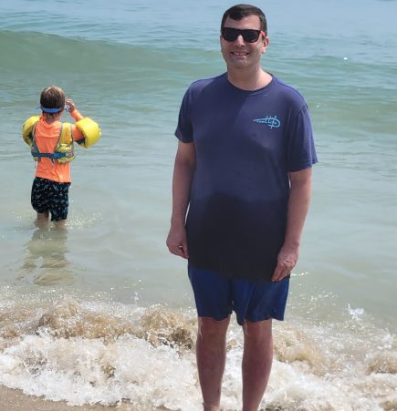 Gabriel Homes resident on one of many beach vacations in Delaware.