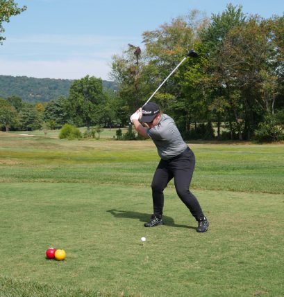 Golfer at the 30th Annual Gabriel Homes Golf Tournament.