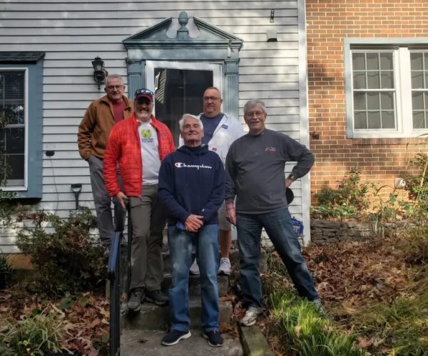 Brothers of Knights of Columbus volunteering at Gabriel Homes.
