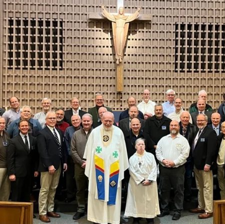 Gabriel Homes residents pictured with the Reston chapter of the Knights of Columbus.