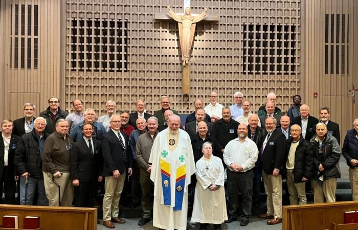Gabriel Homes residents pictured with the Reston chapter of the Knights of Columbus.