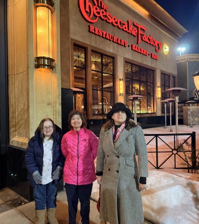 Gabriel Homes residents celebrating Galentine's Day at The Cheesecake Factory.