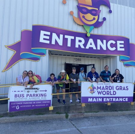 Gabriel Homes resident on a trip with friends on a trip to New Orleans. Mardi Gras in New Orleans is a landmark of culture, a vibrant, historic Carnival celebration culminating on "Fat Tuesday."