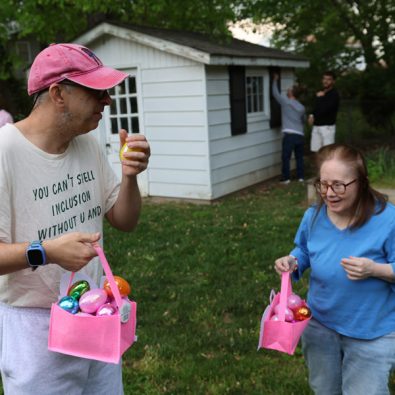 Gabriel Homes residents at an Easter egg hunt.