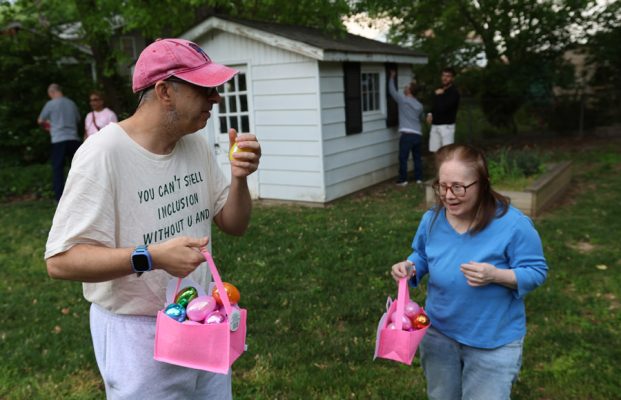 Gabriel Homes residents at an Easter egg hunt.
