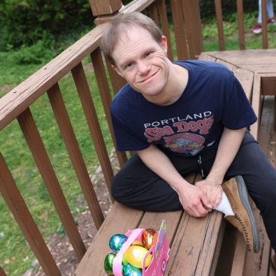 Gabriel Homes resident at an Easter egg hunt.