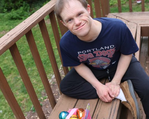 Gabriel Homes resident at an Easter egg hunt.
