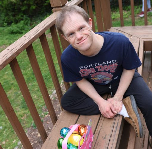 Gabriel Homes resident at an Easter egg hunt.