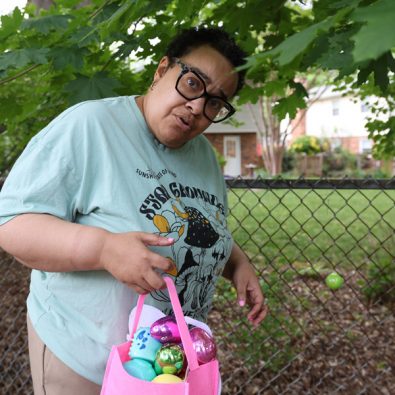 Gabriel Homes resident on an Easter egg hunt.