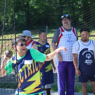 Chantilly Electric athlete competing in the shot put.
