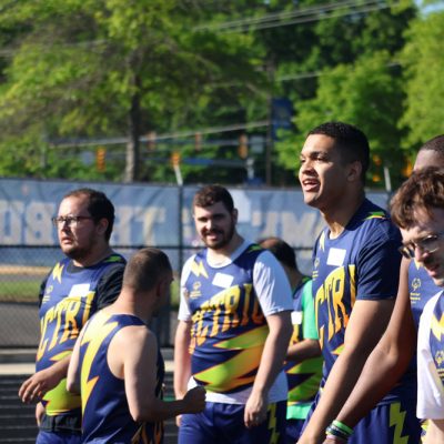 Special Olympics track and field athletes.
