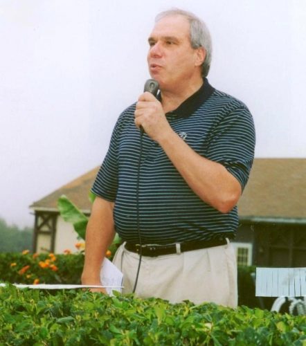 Reverend Monsignor Bob Cilinski delivering remarks at the Gabriel Homes golf tournament. Reverend Monsignor Bob Cilinski delivering remarks at the Gabriel Homes golf tournament.