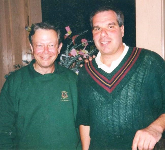 Monsignor Bob Cilinski (right), a faith leader in Northern Virginia, at the Gabriel Homes Golf Tournament.