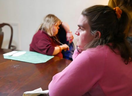 Two Gabriel Homes residents at ladies' night.