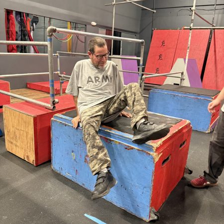 Gabriel Homes resident doing parkour exercises at MindShift Gym in Reston.