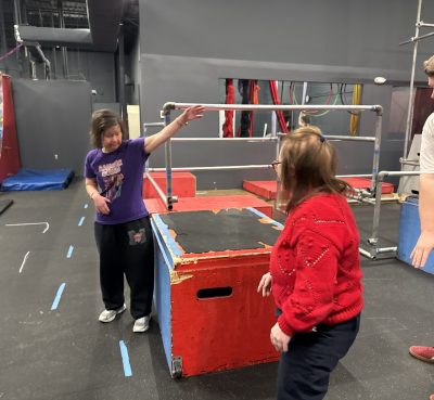 Gabriel Homes residents working on parkour skills at MindShift Gym.