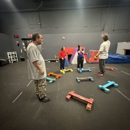 Gabriel Homes residents at MindShift Gym, a parkour gym in Reston.
