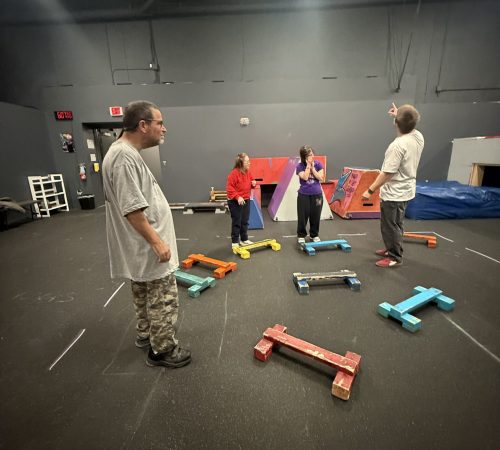 Gabriel Homes residents at MindShift Gym, a parkour gym in Reston.