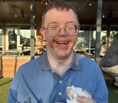 Gabriel Homes resident enjoying barbecue at Central Barbecue. Gabriel Homes resident enjoying barbecue at Central Barbecue.