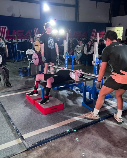 Gabriel Homes resident competing in the 2025 Winter Wrecker Powerlifting tournament.