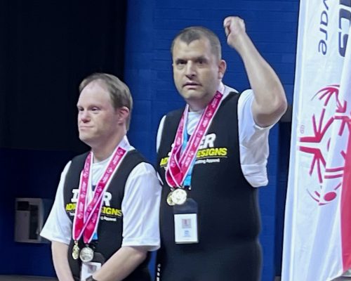 Gabriel Homes residents at powerlifting tournament.