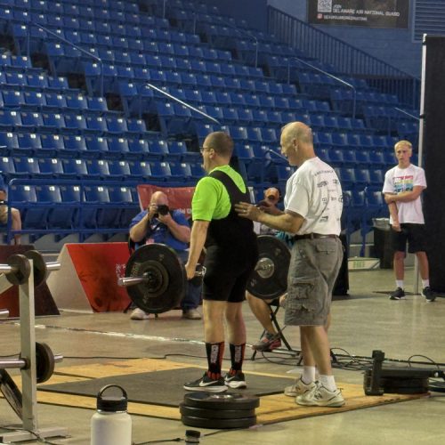 Gabriel Homes resident competing in Special Olympics powerlifting.