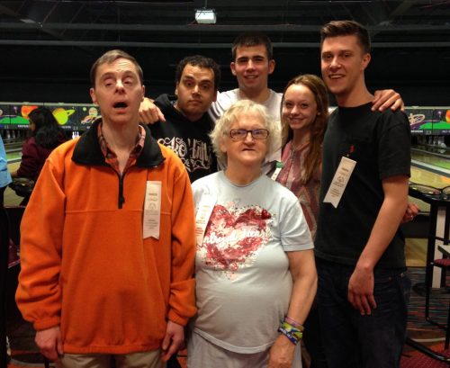 Kendall Heren (back row, second to right) with Special Olympics athletes.