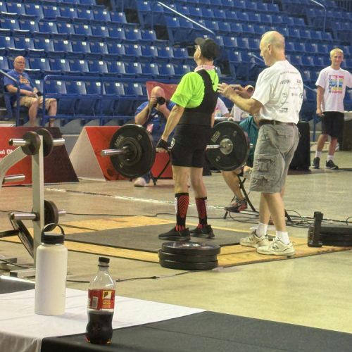 Gabriel Homes resident competing in Special Olympics powerlifting.
